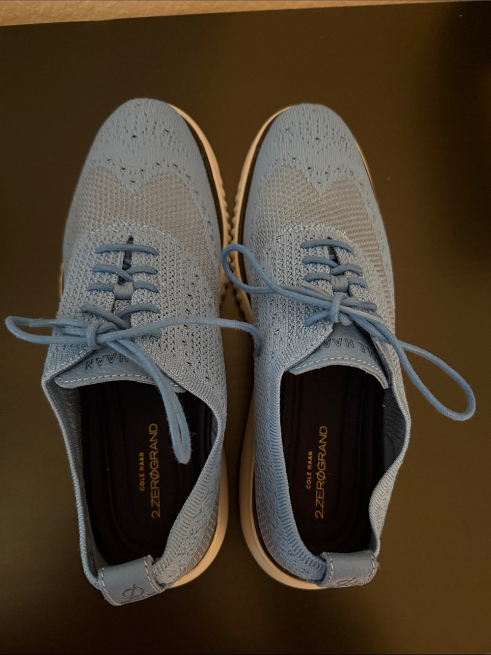 Cole Haan Light Blue Knit Oxford Sneakers